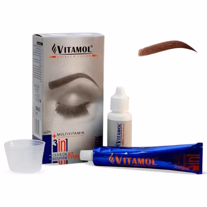 کیت رنگ ابرو بلوند شکلاتی تیره CH1 ویتامول حجم 30mL