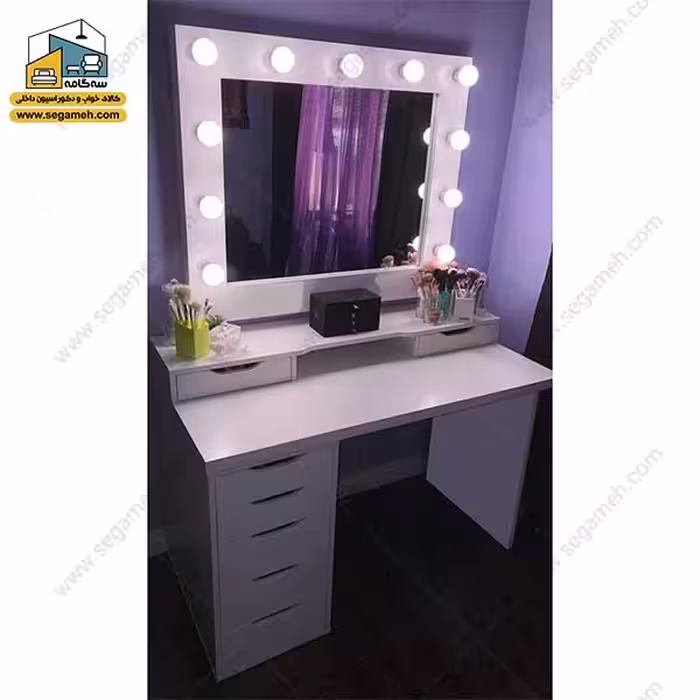 میز آرایش لامپ دار کد DMP141 - فروشگاه سه گامه