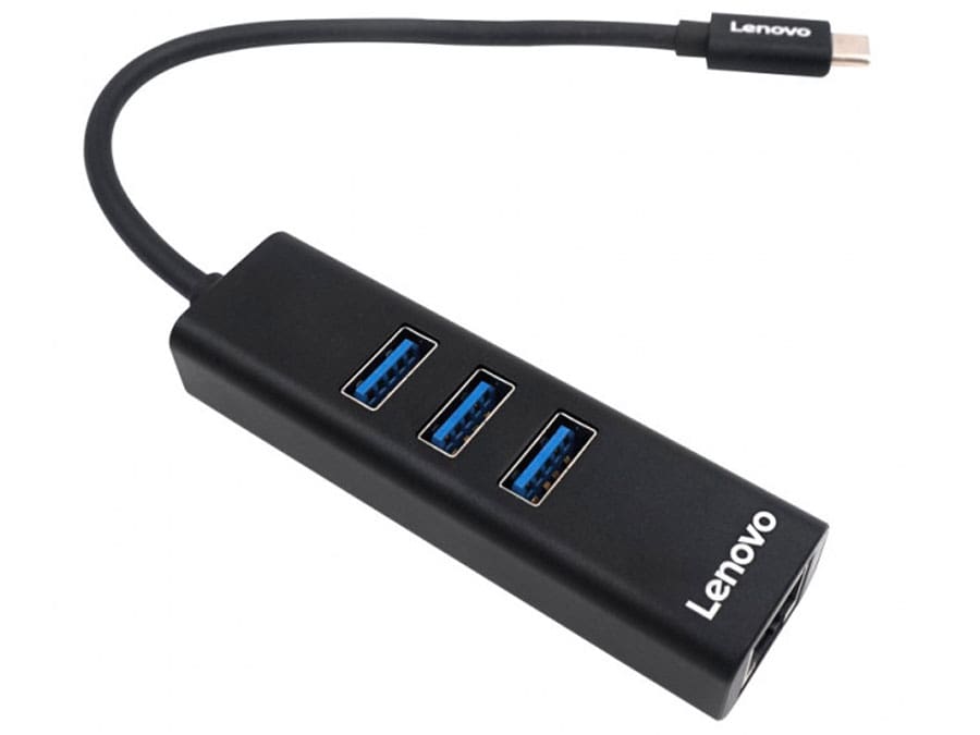 هاب تایپسی 4 پورت لنوو Lenovo 4 in 1 Type C HUB 3USB3.0 1Lan Port C625