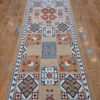 کناره گلیم  ماشینی کاشان زمینه بادامی،سایز موردنظرمشتری، با کیفیت بالا و درجه یک،  پس کرایه 