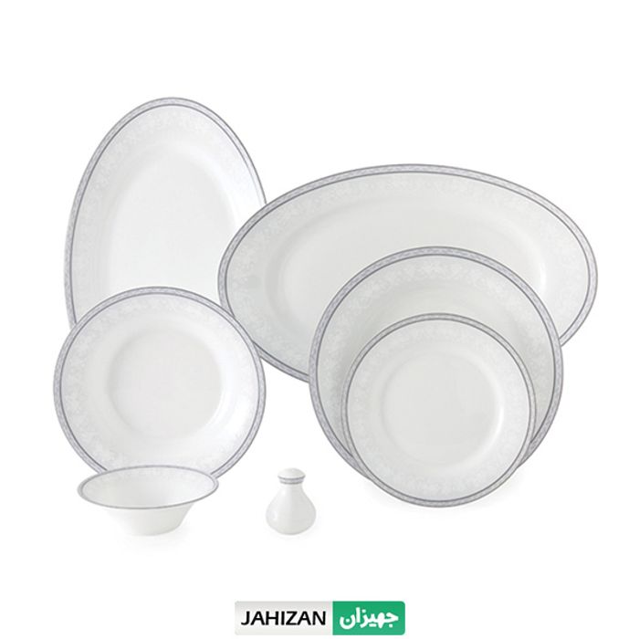 سرویس چینی زرین 35پارچه وایت رز سری شهرزاد (عالی)