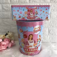 ست سطل و جادستمال کاغذی طرح مادام 