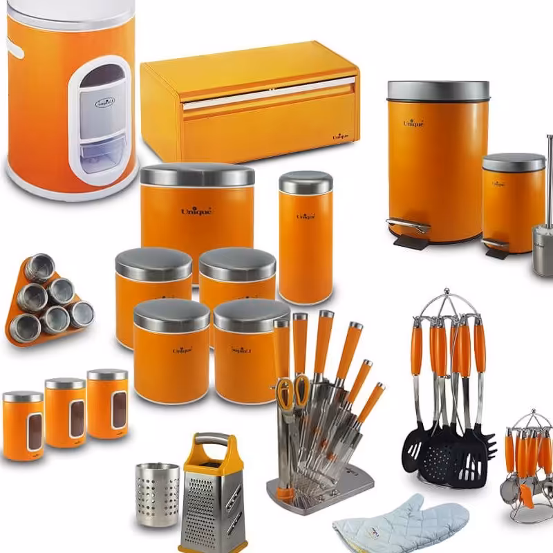 سرویس آشپزخانه 47 پارچه خارجی یونیک 4703 (رنگ نارنجی)