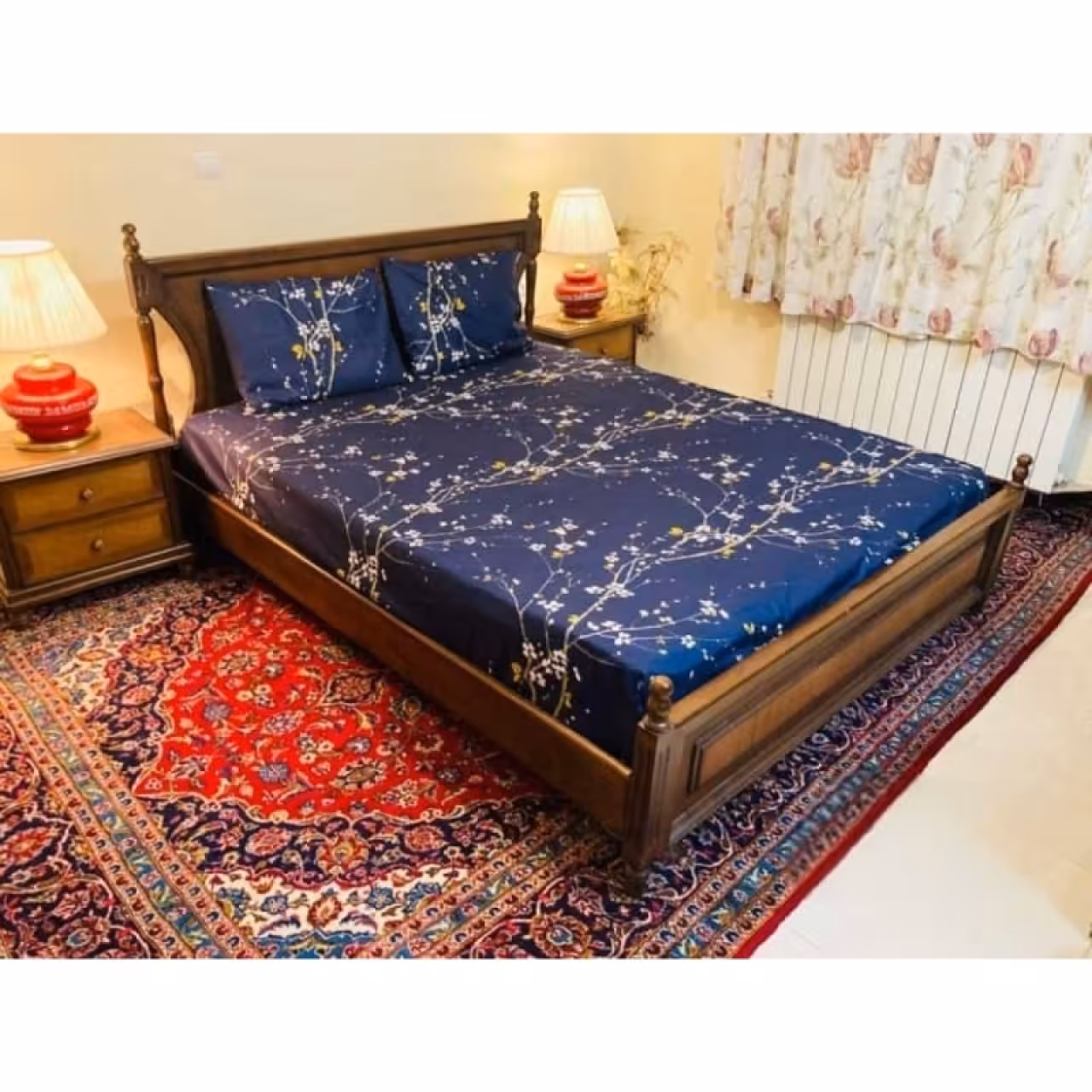 روتختی کشدار تخت دونفره طرح ترک مدل زنبق 180*200 سانتی‌