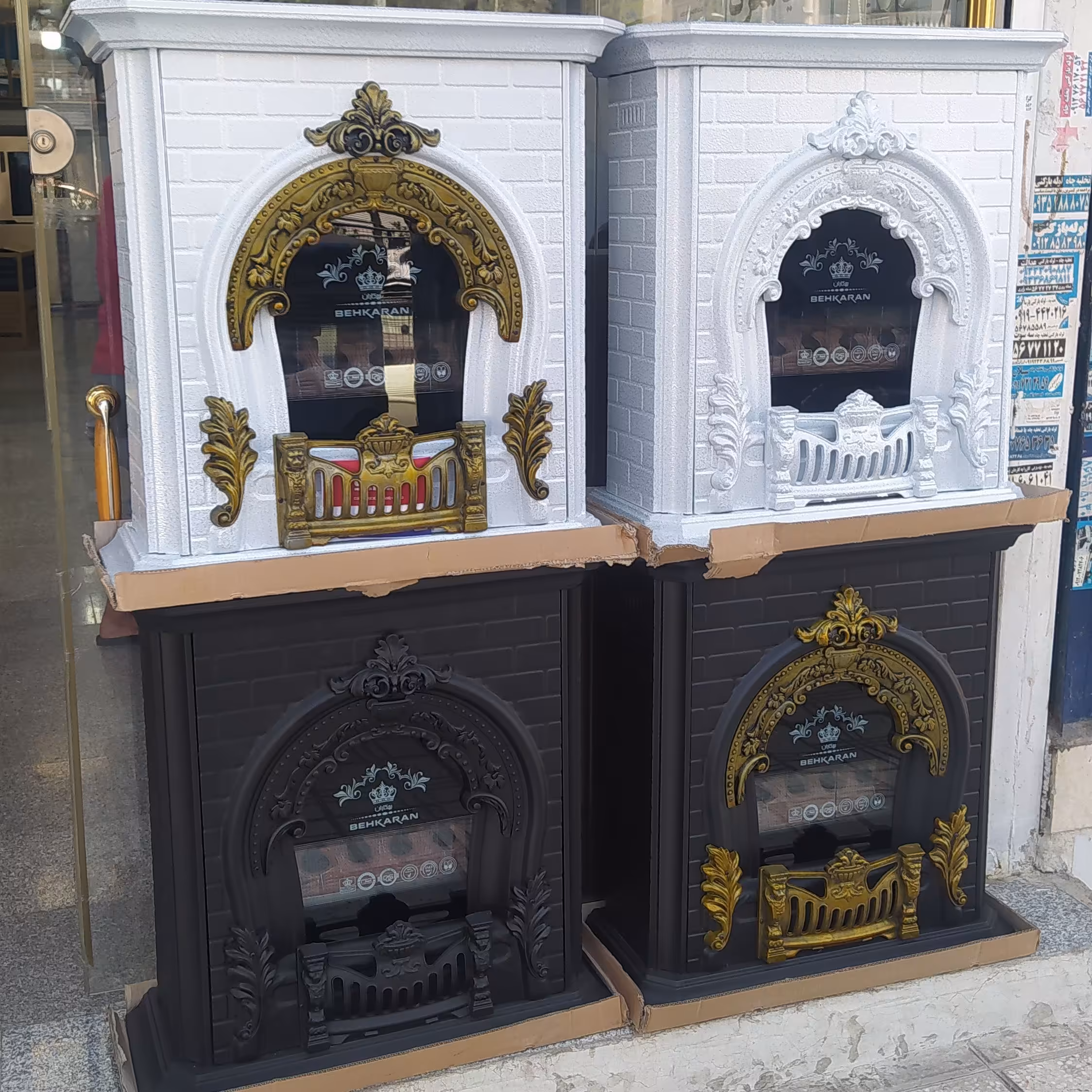 بخاری گازی طرح شومینه بهکاران مدل پرنس T-28000 ظرفیت 28000-مشکی