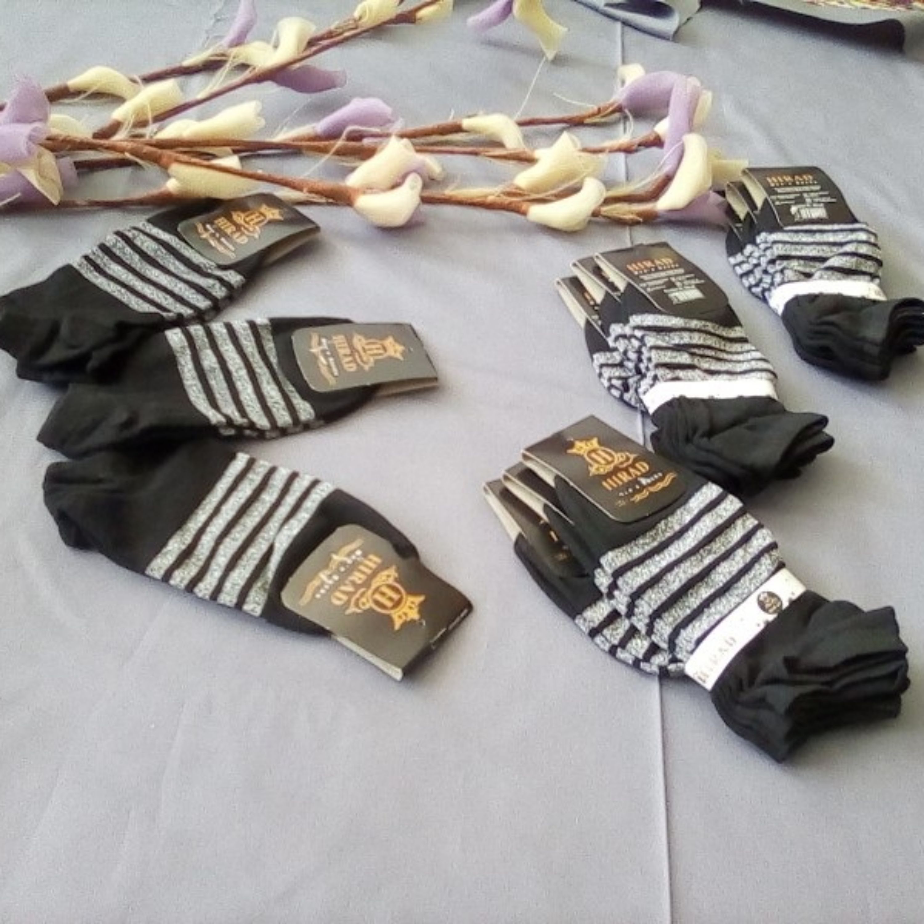 جوراب راه راه لمه