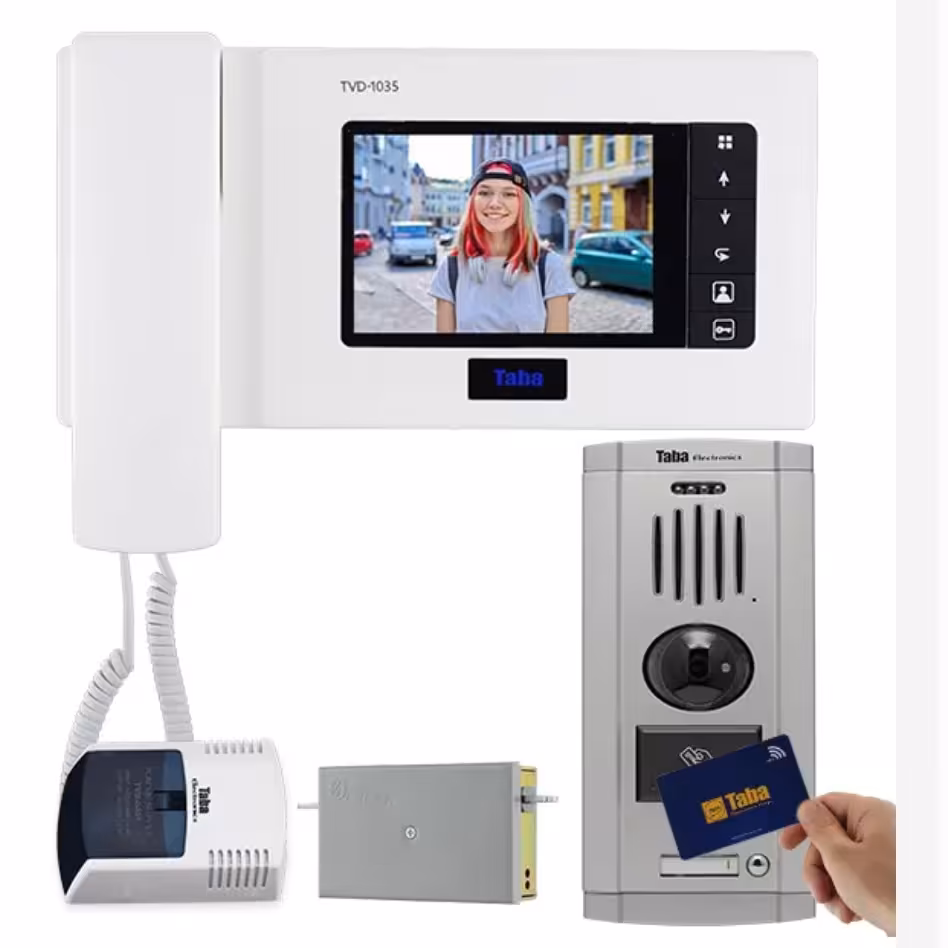 آیفون تصویری کارتی تابا مدل  1035 . پک کامل  1 واحدی  با پنل سهند کارتی 