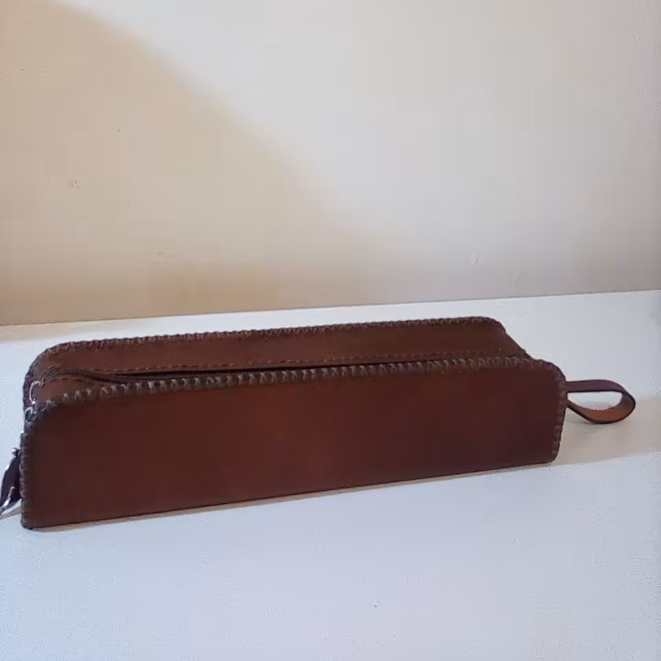 جا قلمی چرم دست دوز