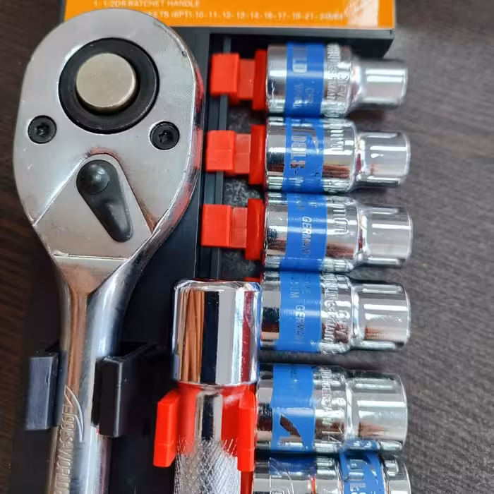 ست  12 عددی بکس  ریلی صنعتی برند معروف  کینگ پاور ارسال رایگان درایو یک دوم جنس کروم وانادیوم تکنولوژی آلمان 