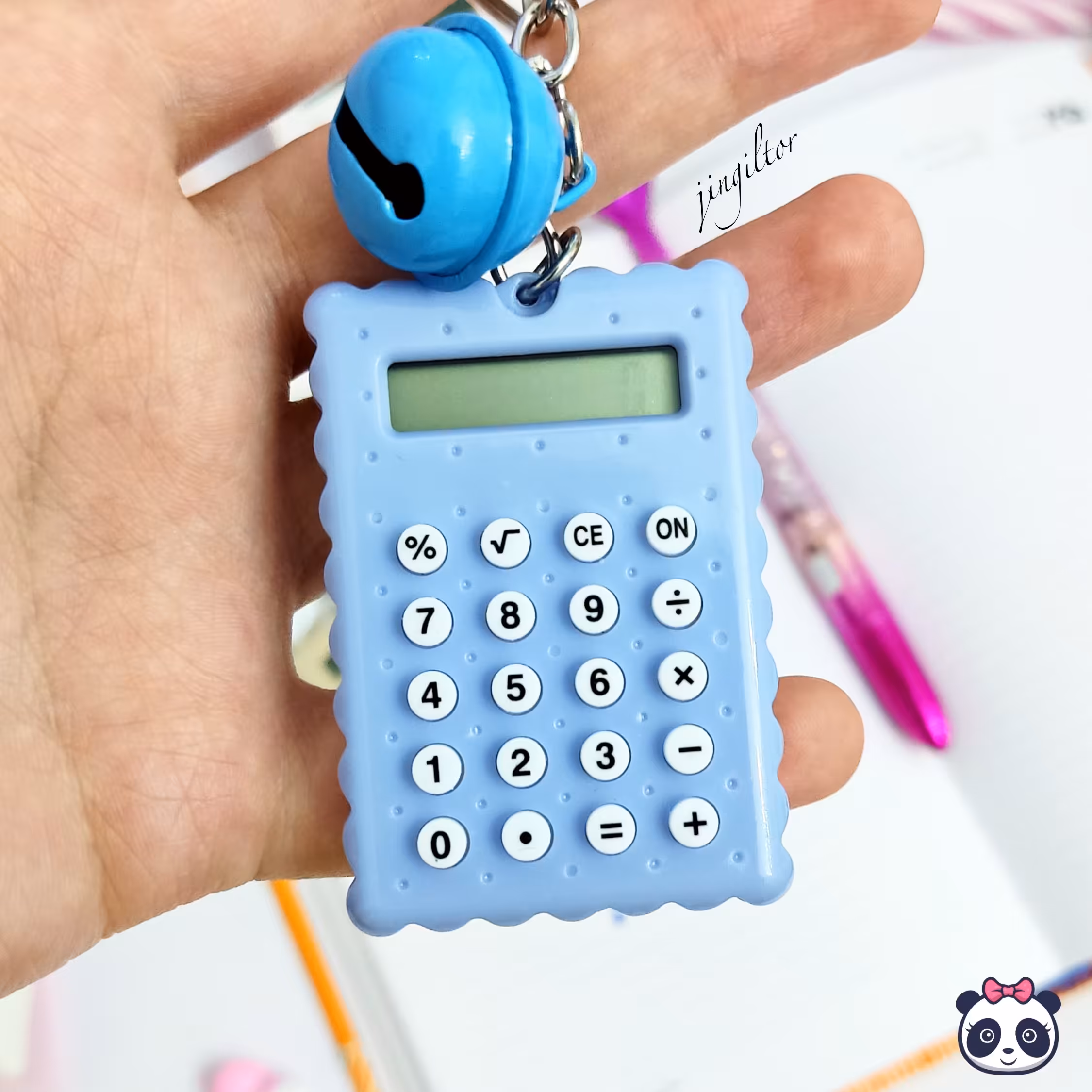 جاکلیدی ماشین حساب جیبی گوگولی با آویز کیف و زنگوله