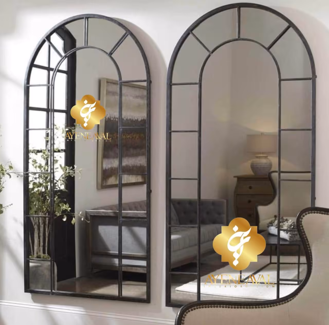 آینه قدی مدل خاتون | رنگ پلی اورتان مشکی |‌ قاب چوبی |‌ سایز 70 *180 سانتیمتر - آینه اول