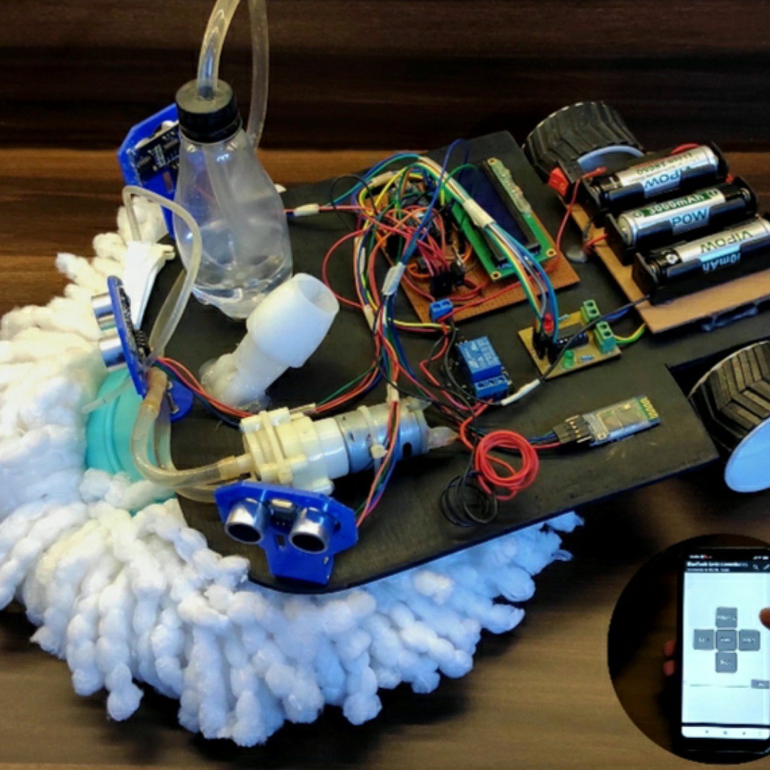 پروژه کامل اموزشی ربات کف شور با موبایل و اردوینو