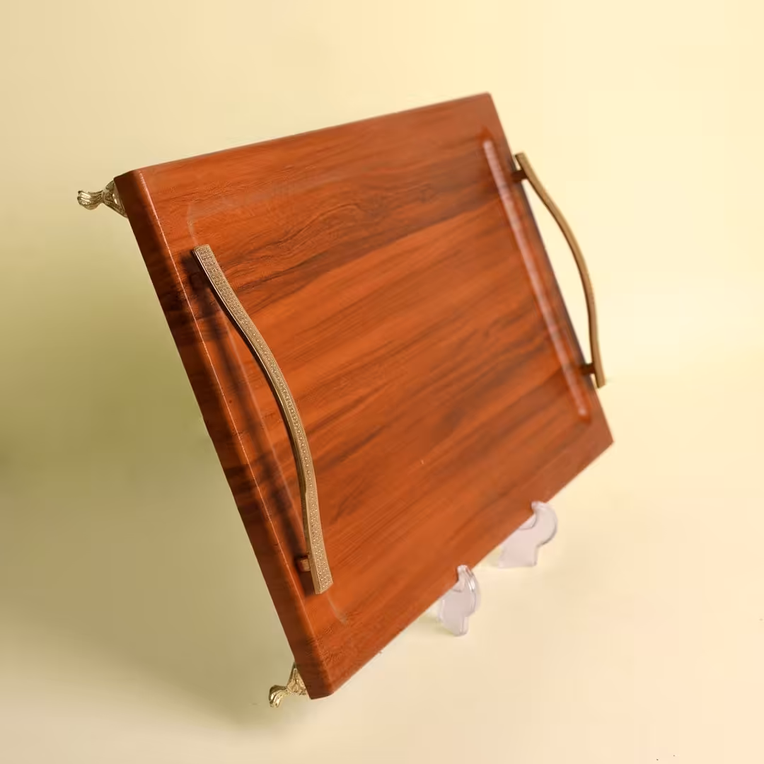 سینی قهوه ای پایه دار