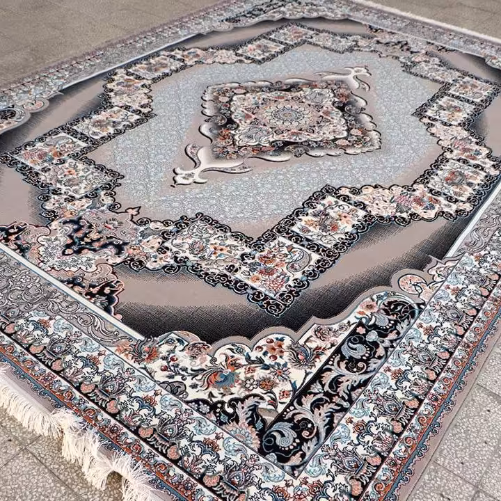 فرش  اکرلیک  9 متری 700 شانه طرح چشمه رنگ فیلی کد N248