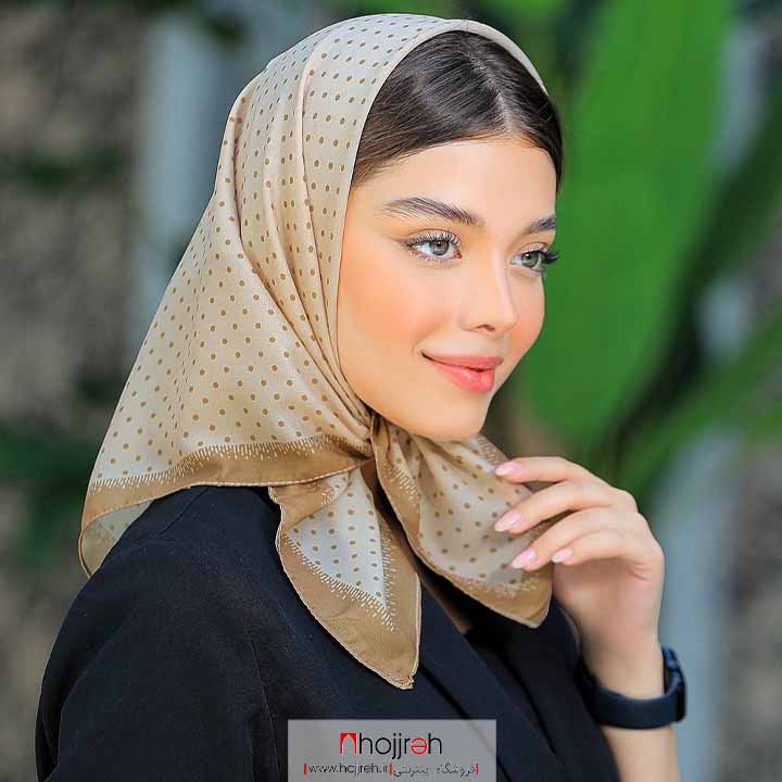 اطلاعات ، قیمت و خرید روسری مینی اسکارف توپی حاشیه دار رنگ کرم کد D289