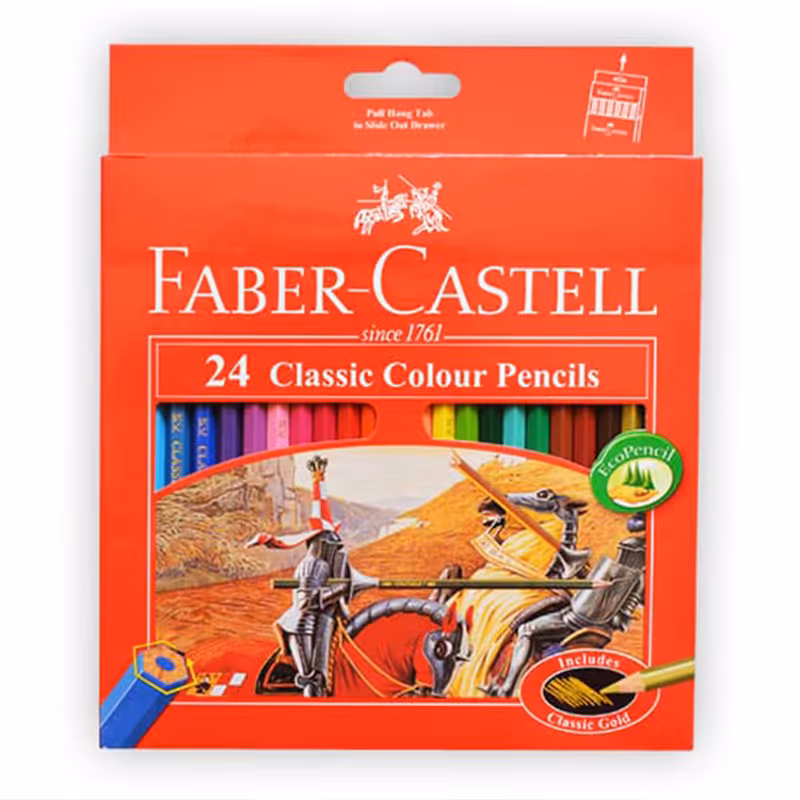مداد رنگی 24 رنگ فابر کاستل مدل Classic بسته مقوایی