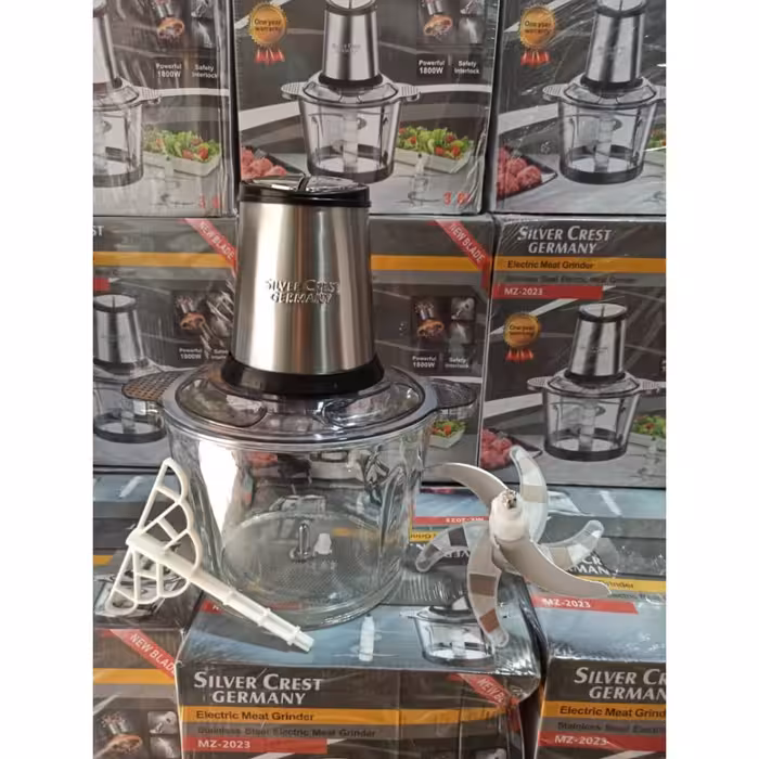 خردکن برقی سیلور کرست 3.8 لیتری  6 تیغه پرسی حک شده آسیاب مخلوط کن سبزی خردکن غذاساز خرد کن سیلورکرست همزن 