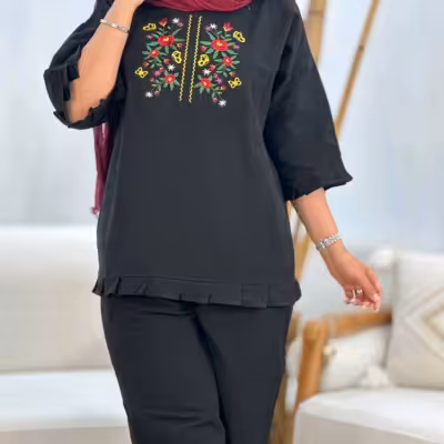 ست لنین شسته شده گلدوزی خنک وباکیفیت