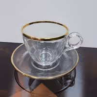 ست فنجان چری و نعلبکی لب طلا بلینک مکس چین