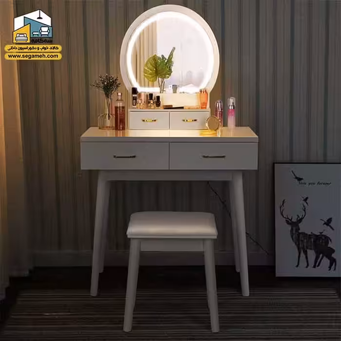 میز آرایش لامپ دار کد DMP83 - فروشگاه سه گامه