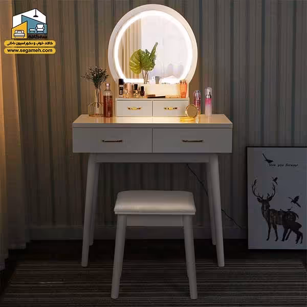 میز آرایش لامپ دار کد DMP83 - فروشگاه سه گامه
