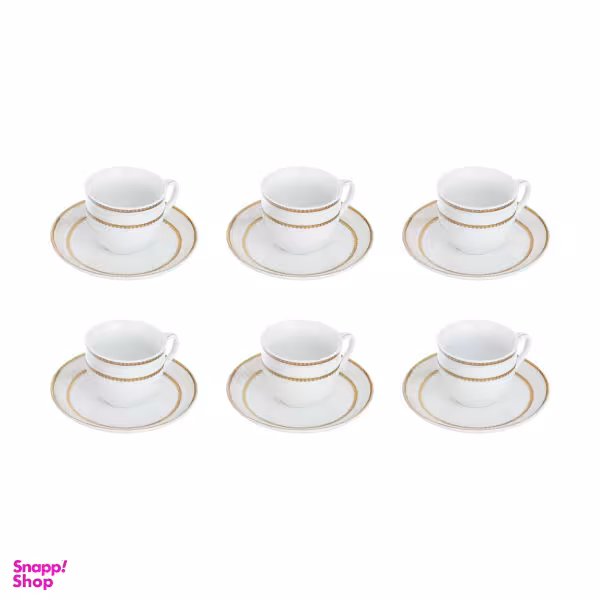 ست فنجان و نعلبکی 12 پارچه شرکت صنایع چینی تقدیس مدل K16