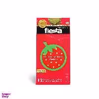 کاندوم خاردار فیستا مدل Strawberry Dotted بسته 12 عددی