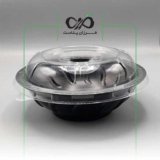 ظرف یکبار مصرف سالاد سزار خورشیدی با درب سالادی (100عددی) - مرکز فروش ملزومات کافه رستوران فرزان