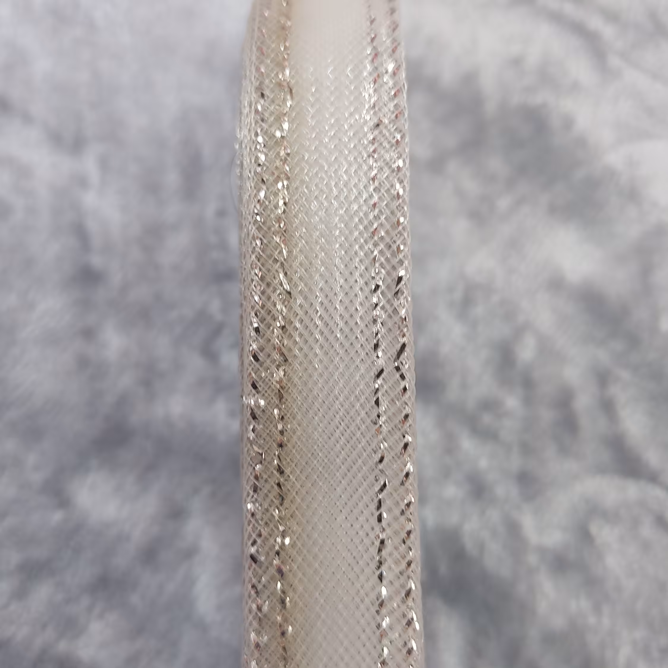 تور دبی یا نوار گرن حاشیه نقره ای عرض 2 سانتیمتر و طول 100 سانتیمتر - تور نوار روبان لوازم گلسازی لوازم خیاطی