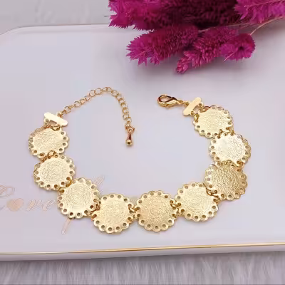 دستبند طرح طلا سکه‌ دلار جدید