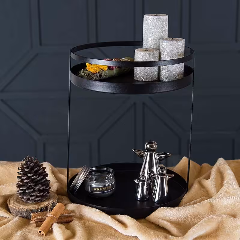 استند فلزی دو طبقه گرد بزرگ