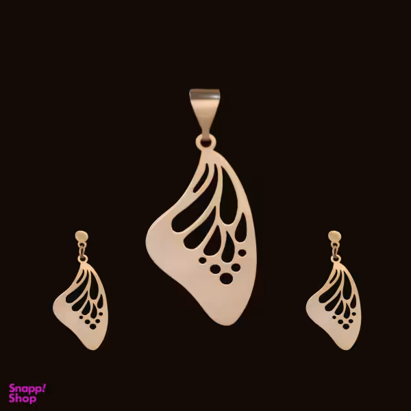 نیم ست طلا 18 عیار زنانه سانا گالری مدل پروانه کد D10000