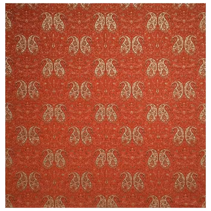 رومیزی ترمه مربع ابریشم  کد TRM32  رنگ قرمز  آستر زرشکی