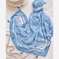 شال نخی تابستونی گلگلی تی ار اف وارداتی منگوله رنگی