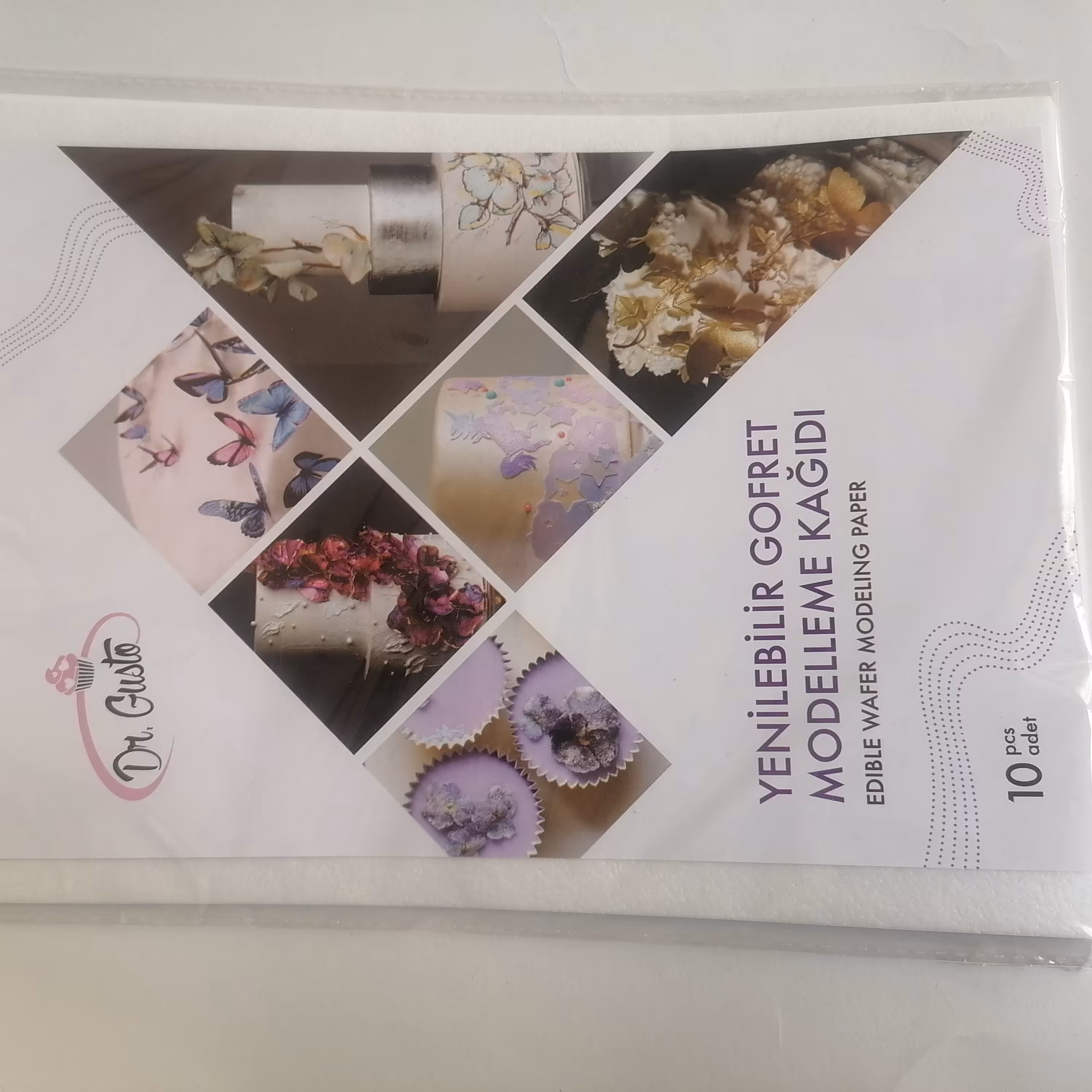 ویفر پیپر بسته 10 برگی سایز A4  ترک قابل استفاده در دیزاین کیک 