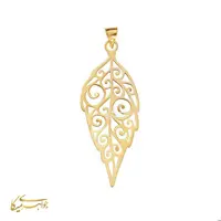 آویز گردنبند جواهری میکا طرح برگ اسلیمی طلا 18 عیار کد 06103980070