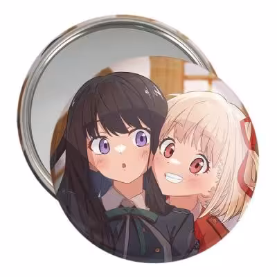 آینه جیبی خندالو مدل چیساتو و تاکینا انیمه Lycoris Recoil کد 22971