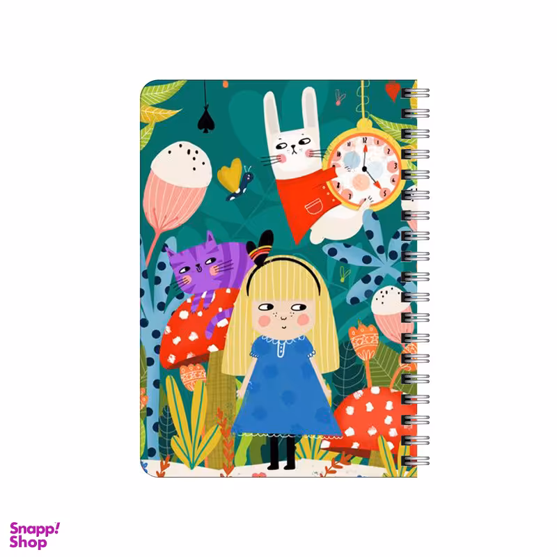 دفترچه یادداشت بامبیلیپ مدل چوبی طرح آلیس و خرگوش و ساعت کد 2450433