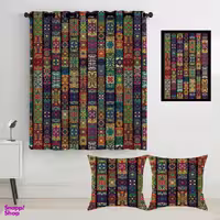 پرده رنس مدل S2-41075 به همراه تابلو و کوسن
