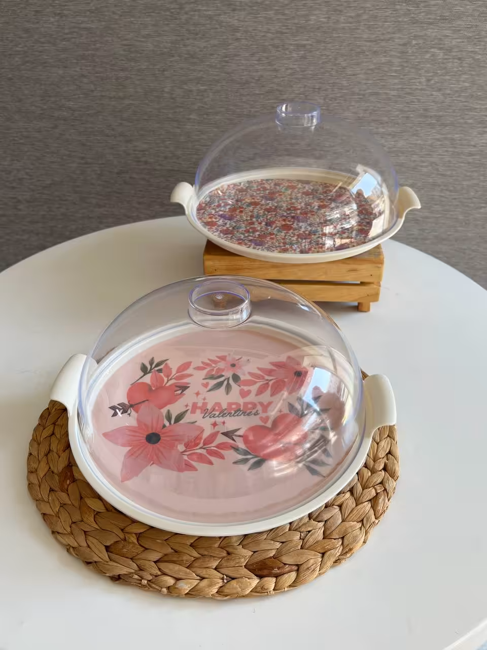 ظرف کیک خوری ملامین بدون پایه