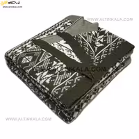 شال مبل بافت سوپر (تراکم بالا) طرح نروژی سایز 160×220 سبز یشمی