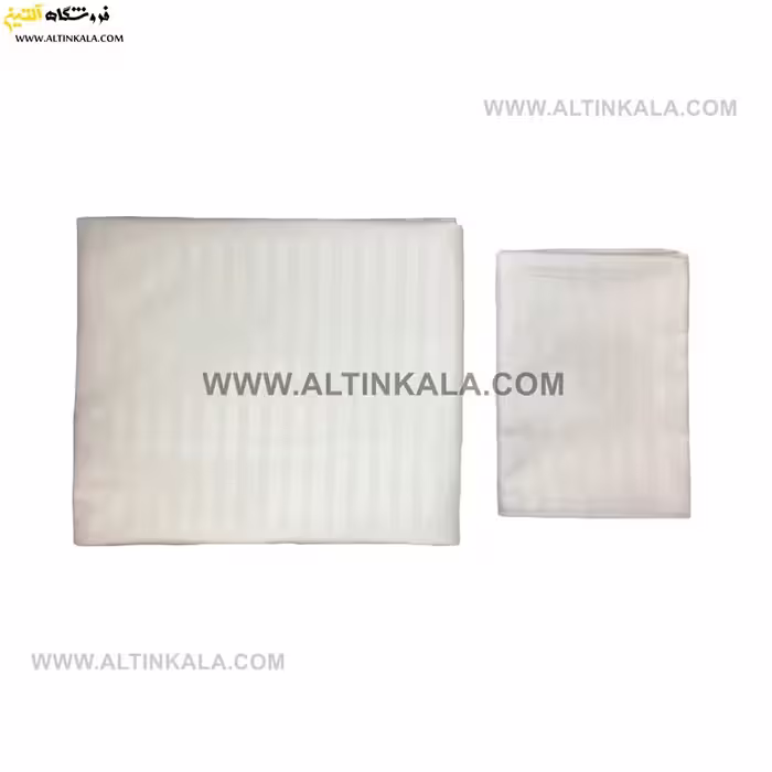 سرویس ملحفه کشدوز یکنفره دوتکه 120×200 طرح هتلی سفید