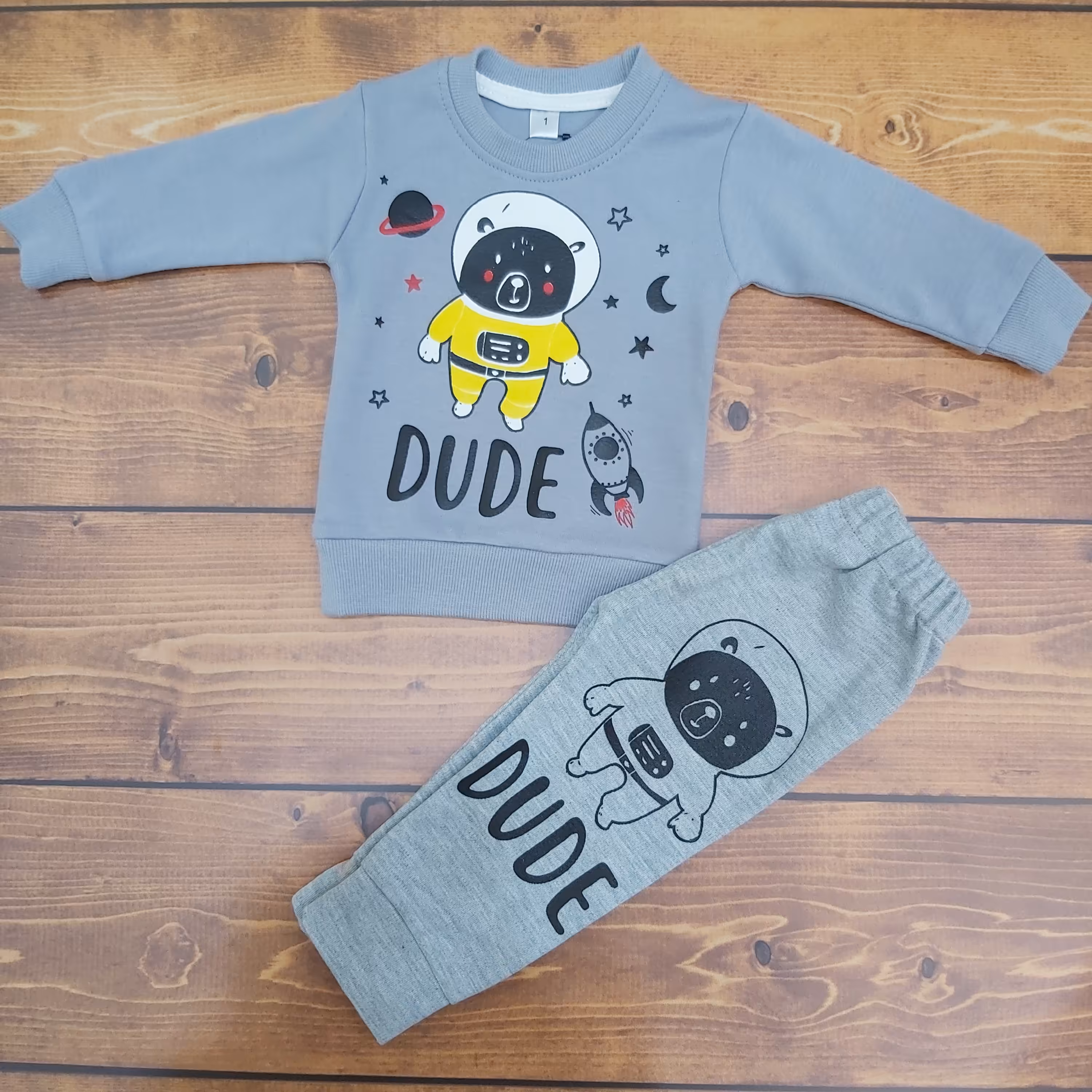 بلوز شلوار پاییزه پسرانه طوسی