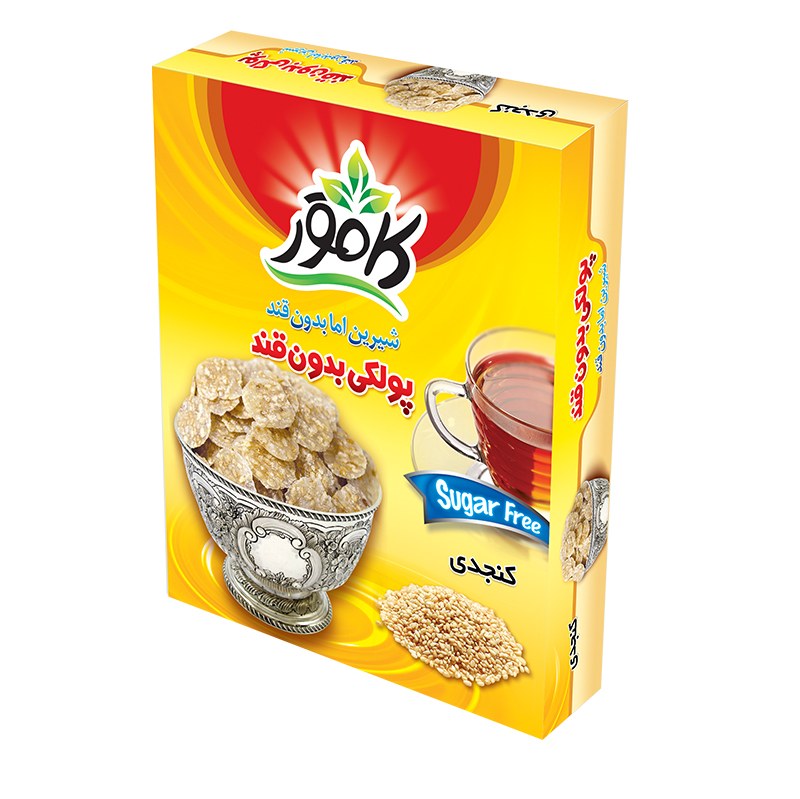 پولکی کنجدی بدون قند و رژیمی 156 گرمی کامور