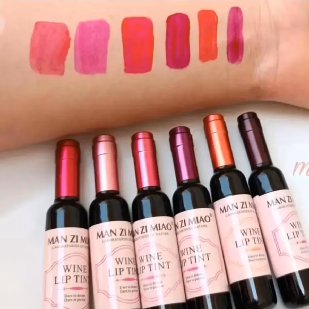 تینت لب 24ساعته بهترین جایگزین رژ طرح شامپاین تینت لب شامپاینی تینت لب رژ لب بدون سرب 