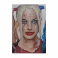 نقاشی مداد رنگی مدل Harley Quinn مارگو رابی کد 03