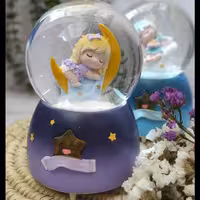 گوی پمپی موزیکال بچگانه دارای دو LED و ستاره شفاف 