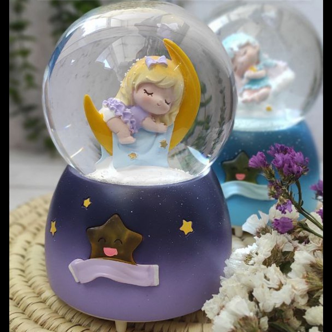 گوی پمپی موزیکال بچگانه دارای دو LED و ستاره شفاف 