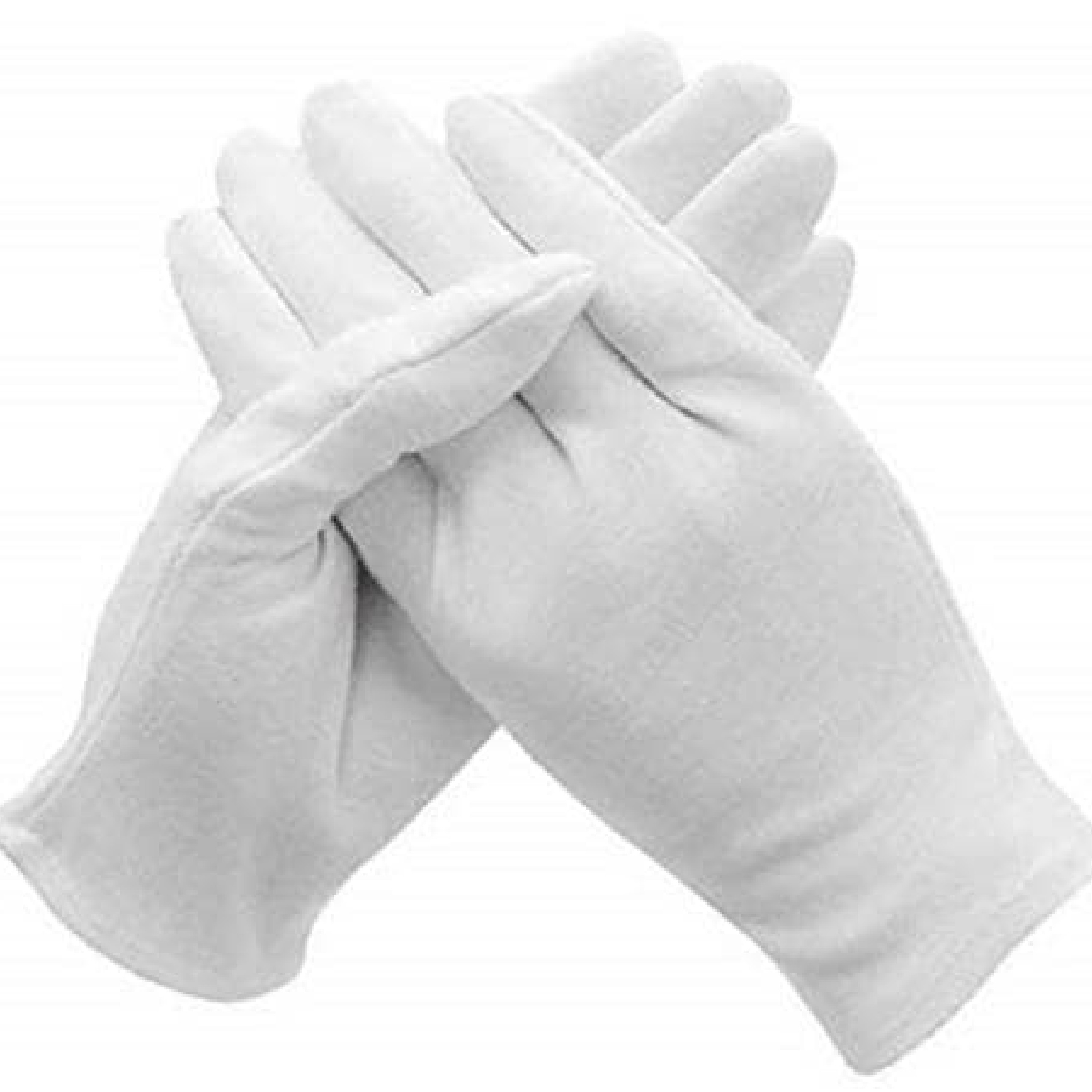 دستکش نخی سفید جعبه دار مچ کش دار. دارای سایز های مدیوم اسمال لارج