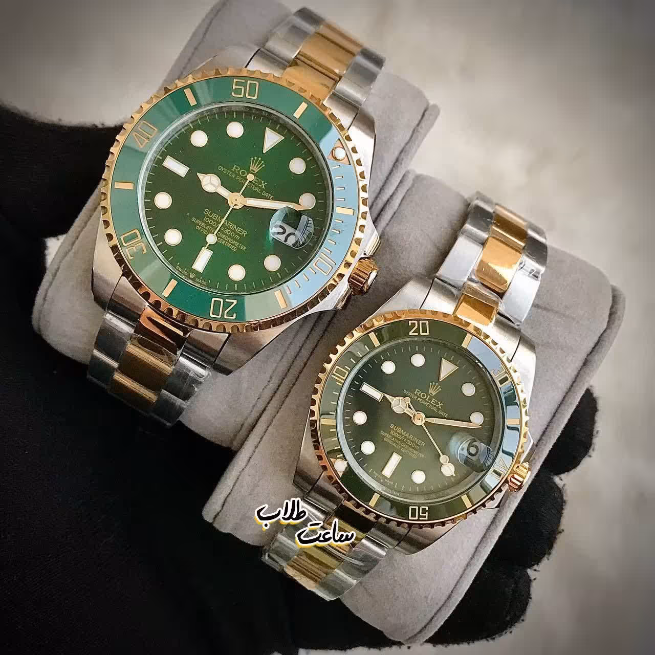 ساعتمچی مردانه و زنانه ست رولکس قاب سبز rolex
